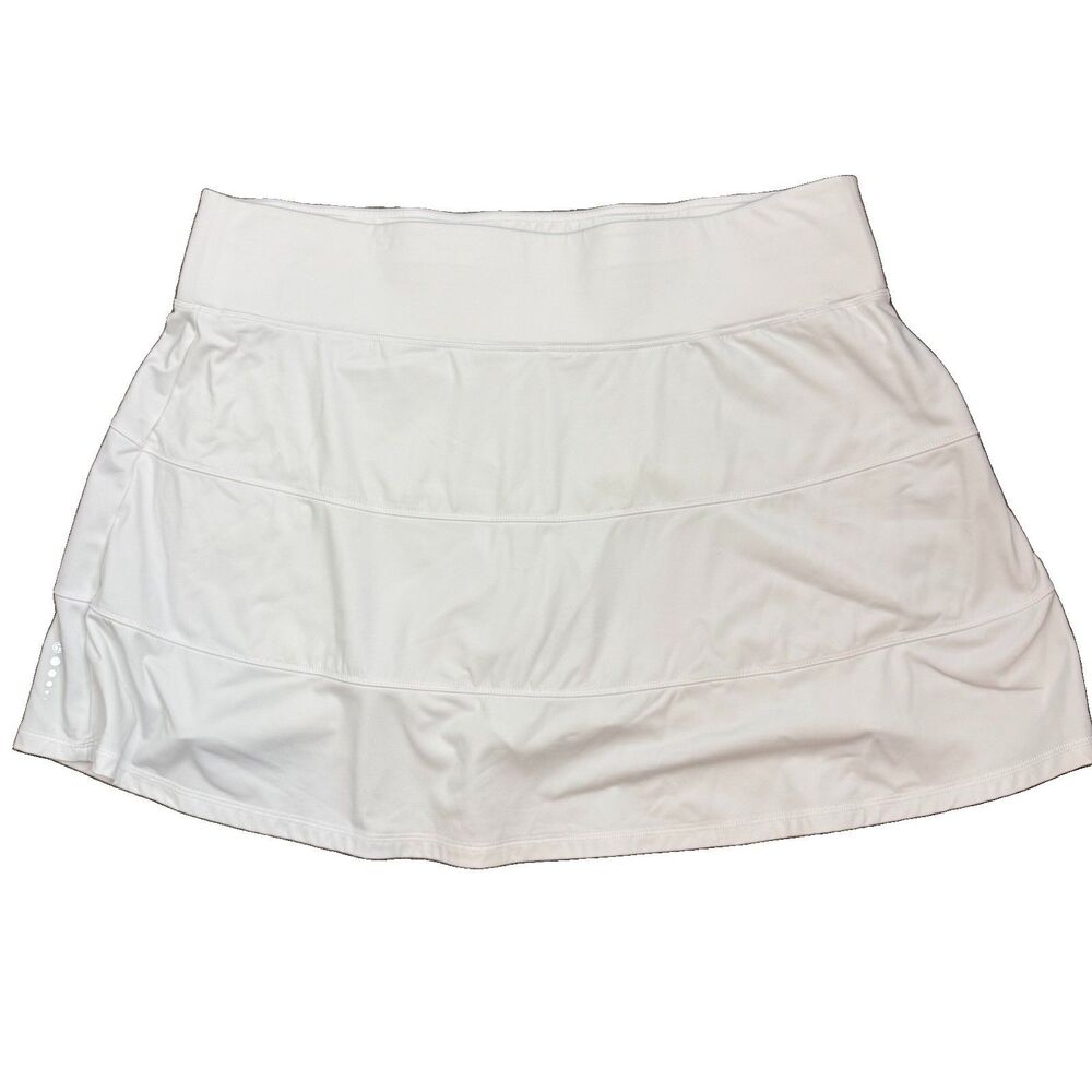 T By Talbots White Tennis Pickleball Athleisure Skirt With Shorts Women’s 2X EUC